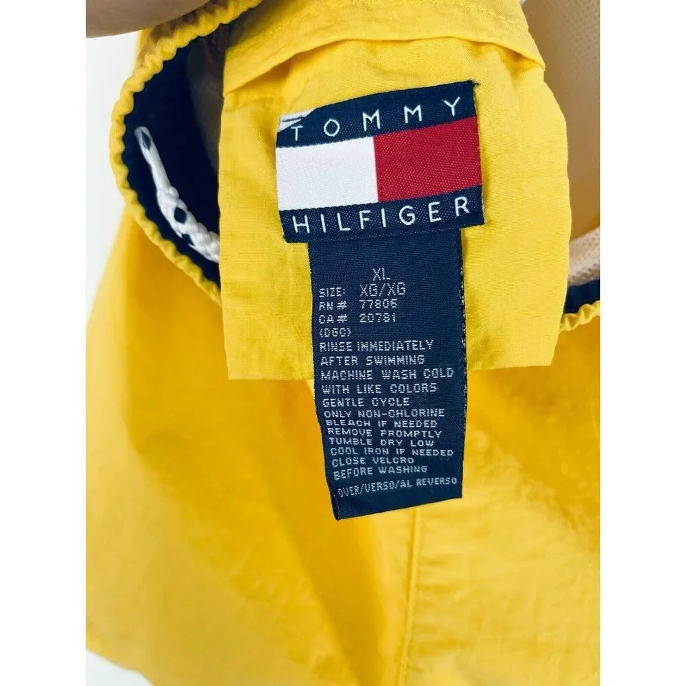 Tommy Hilfiger Athletics Men's size XL Yellow Swim Shorts Spellout Trunks